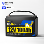 Wattcycle 12V 100Ah Pro LiFePO4 Battery with Upgraded 110A BMS for Home Solar Backup