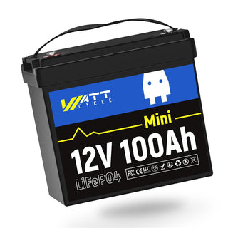 WattCycle 12V 100Ah Mini LiFePO4 Battery for RVs and Trolling Motors
