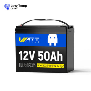 Wattcycle 12V 50Ah LiFePO4 Battery with 50A BMS for Emergency Home Backup & Solar