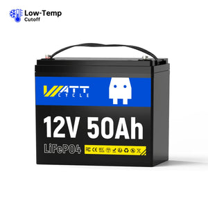 Wattcycle 12V 50Ah LiFePO4 Battery with 50A BMS for Emergency Home Backup & Solar