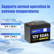 Wattcycle 12V 50Ah LiFePO4 Battery with 50A BMS for Emergency Home Backup & Solar