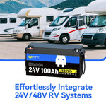 Wattcycle 24V 100Ah LiFePO4 Battery | 100A BMS | 2560Wh
