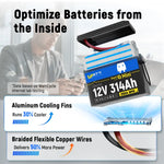 Wattcycle 12V 314Ah MINI Bluetooth LiFePO4 Battery | 200A BMS | 4019Wh
