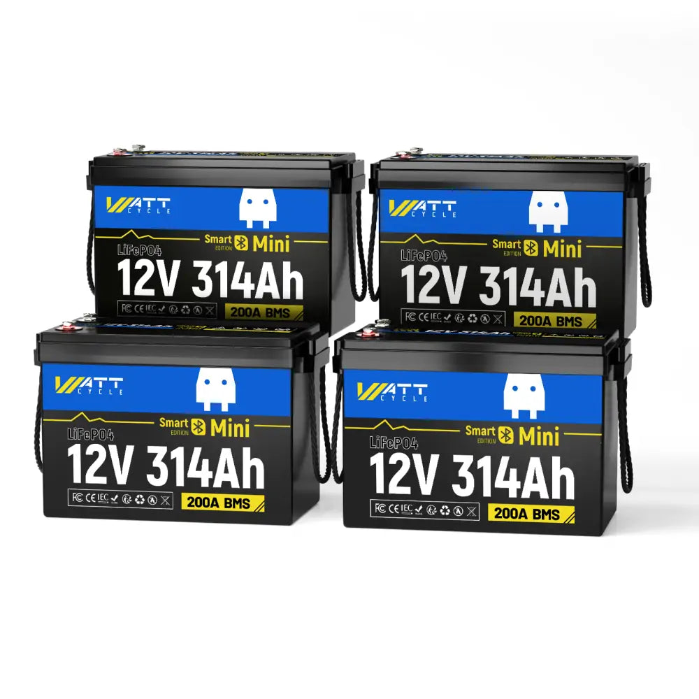 Wattcycle 12V 314Ah MINI Bluetooth LiFePO4 Battery | 200A BMS | 4019Wh