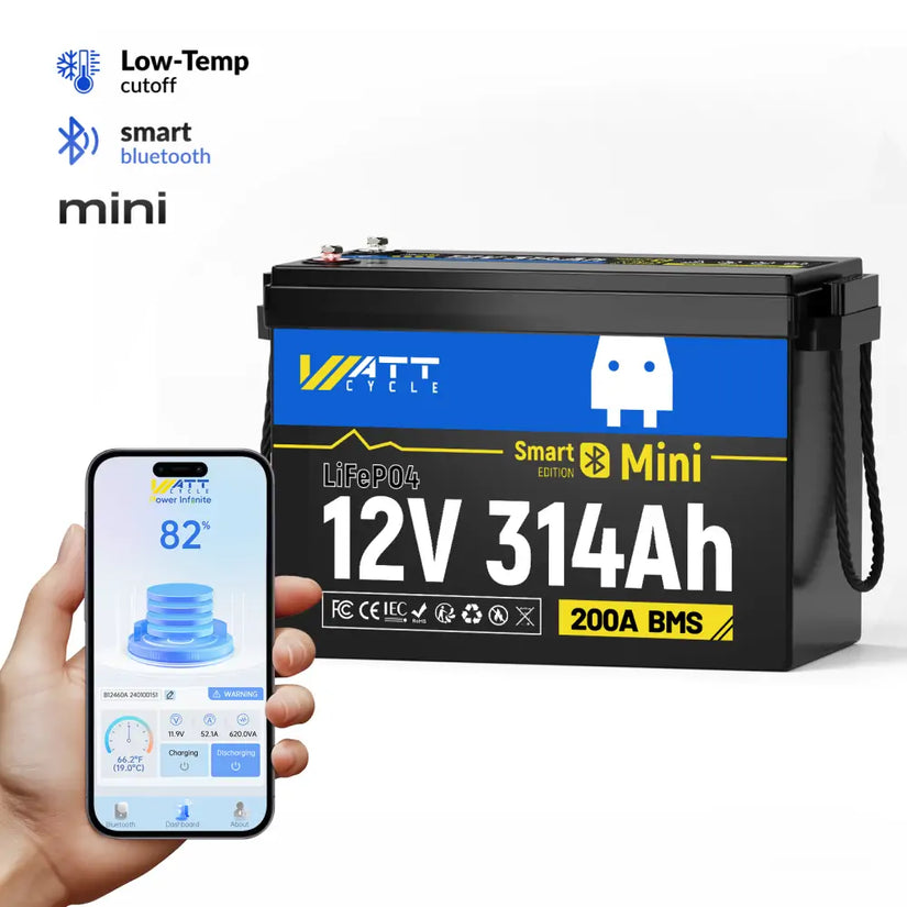 WattCycle_12V_314Ah_Bluetooth_LiFePO4_Battery_Low_temp_Protection