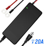 Wattcycle 12V 20A LiFePO4 Battery Charger with Smart BMS Protection for Solar & Home Backup