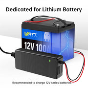 Wattcycle 12V 20A LiFePO4 Battery Charger with Smart BMS Protection for Solar & Home Backup