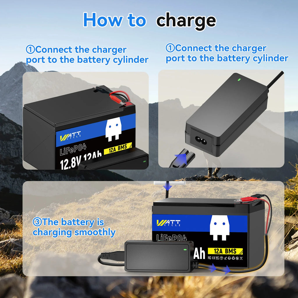 Wattcycle 14.6V 5A Plastic Shell LiFePO4 Battery Charger