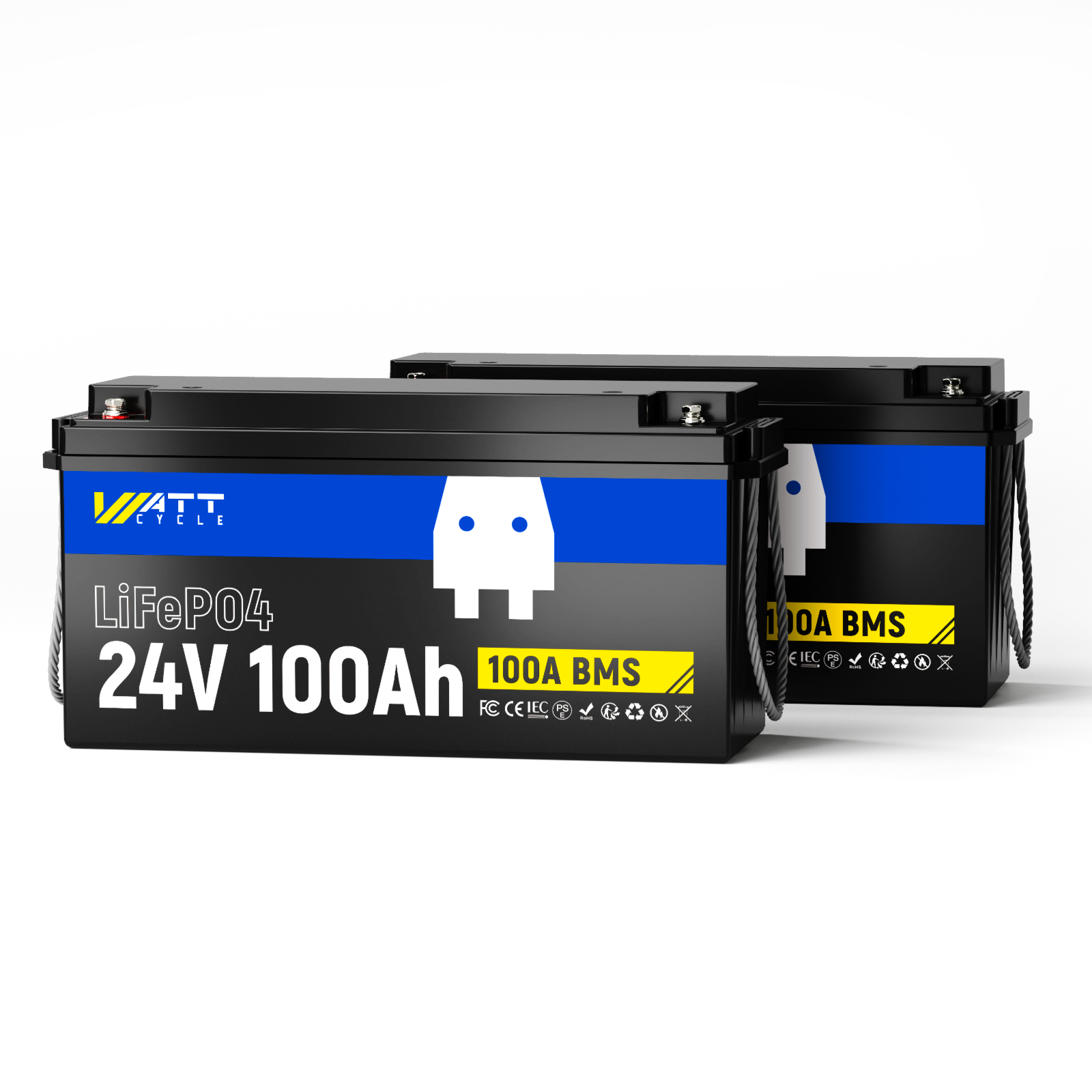 Wattcycle 24V 100Ah LiFePO4 Battery | 100A BMS | 2560Wh