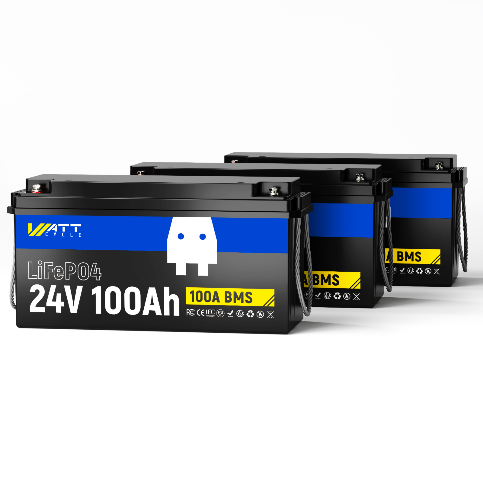 Wattcycle 24V 100Ah LiFePO4 Battery | 100A BMS | 2560Wh