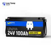 Wattcycle 24V 100Ah LiFePO4 Battery with 100A BMS for 24V Off-Grid Solar & Home Backup