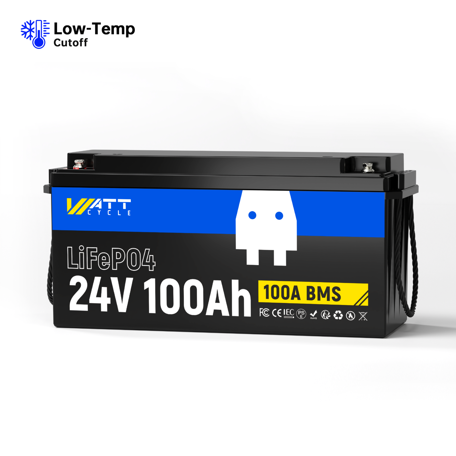Wattcycle 24V 100Ah LiFePO4 Battery | 100A BMS | 2560Wh