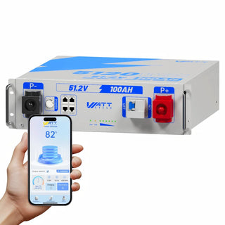 Wattcycle 48V (51.2V) 100Ah 3U Server Rack LiFePO4 Battery with Bluetooth