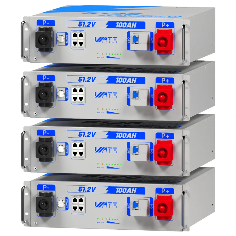 Wattcycle 48V (51.2V) 100Ah 3U Server Rack LiFePO4 Battery with Bluetooth