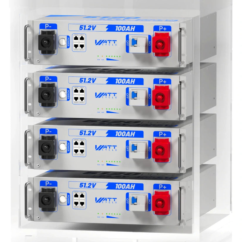 Wattcycle 48V (51.2V) 100Ah 3U Server Rack LiFePO4 Battery with Bluetooth
